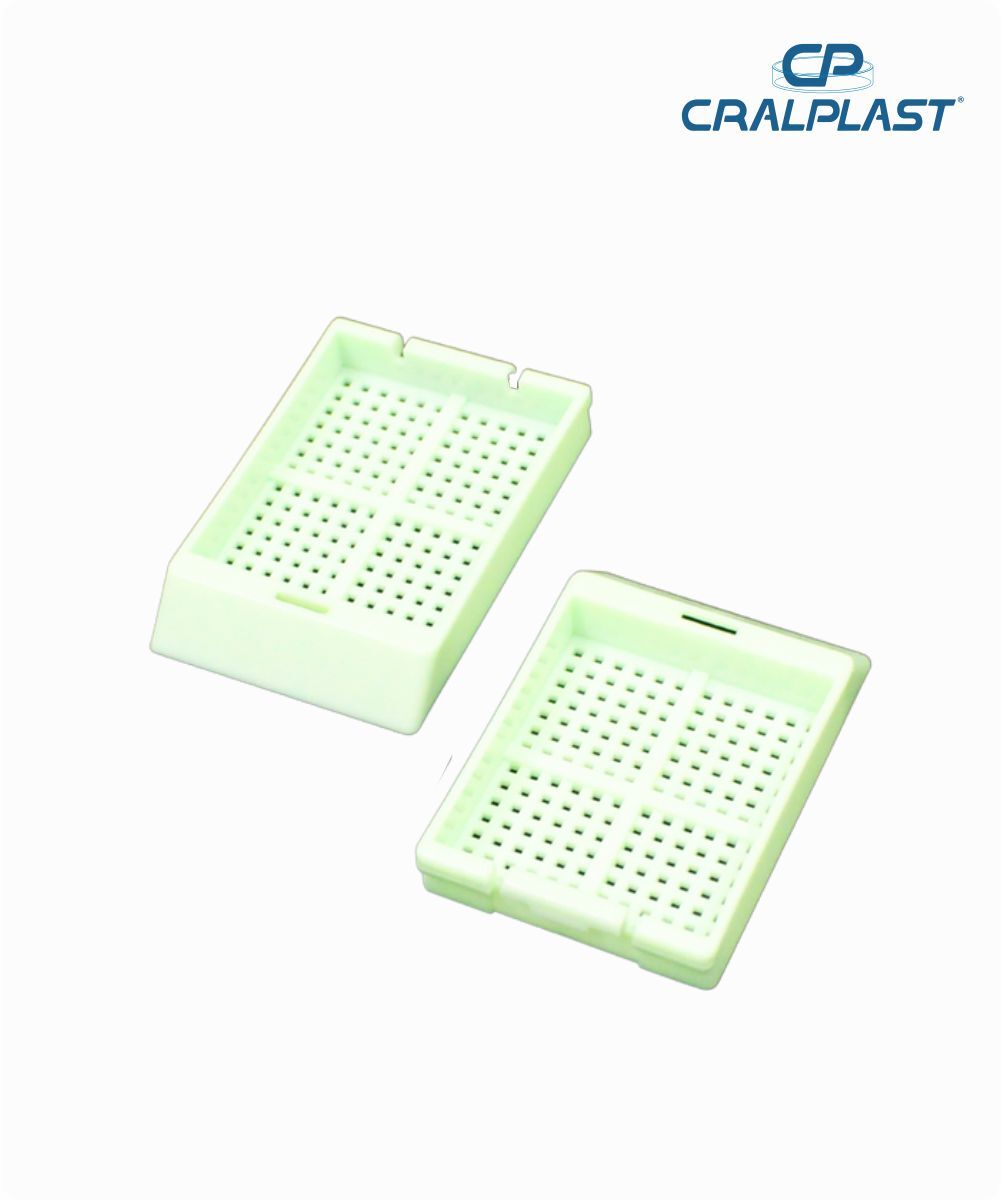 Cassete para biópsia verde orifício 5mm x 1mm